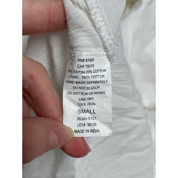 ELAN Tropical Halter Maxi Sundress Cover Up Boho Breeze Resort White Women's S - Picture 11 of 12